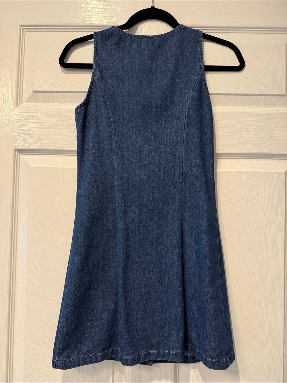 Sincerly Jules Dark Blue Denim Button-Front Mini Dress Size XS - Picture 4 of 7
